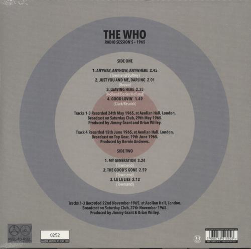The Who Radio Session's 1965 - Blue Vinyl + Numbered Sleeve - Sealed 10" vinyl single (10 inch record) UK WHO10RA673430