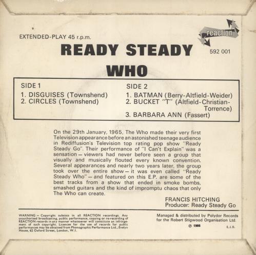 The Who Ready Steady Who EP - 1st - Solid 7" vinyl single (7 inch record / 45) UK WHO07RE11460