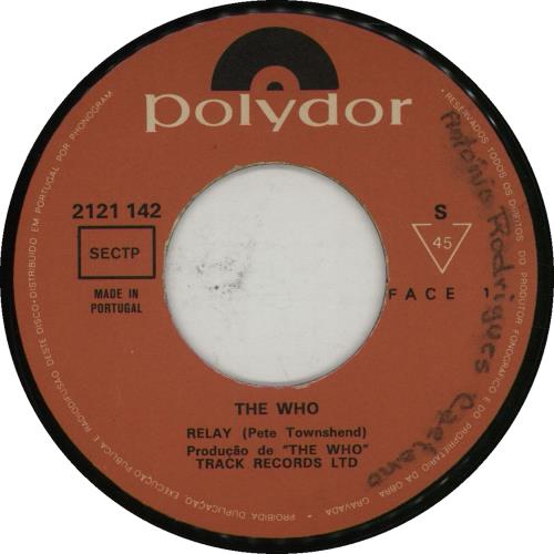 The Who Relay 7" vinyl single (7 inch record / 45) Portuguese WHO07RE660523