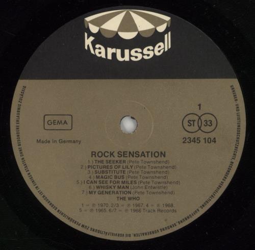 The Who Rock Sensation - EX vinyl LP album (LP record) German WHOLPRO866386