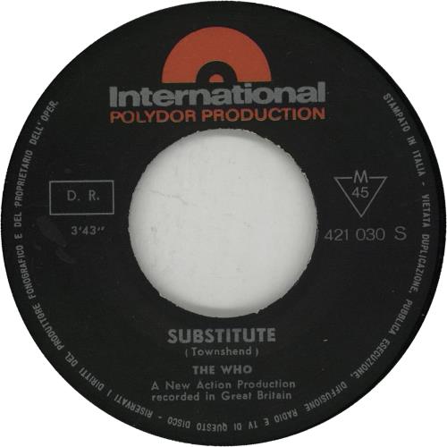 The Who Substitute 7" vinyl single (7 inch record / 45) Italian WHO07SU671508