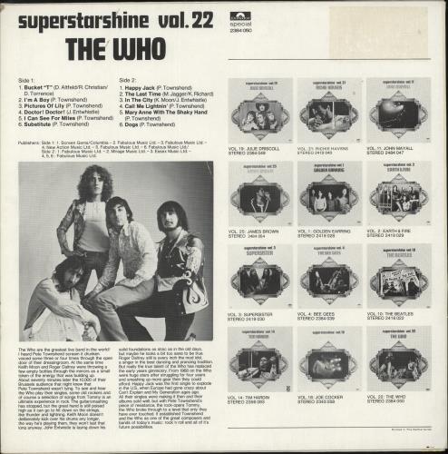 The Who Superstarshine Vol.22 vinyl LP album (LP record) Dutch WHOLPSU266642