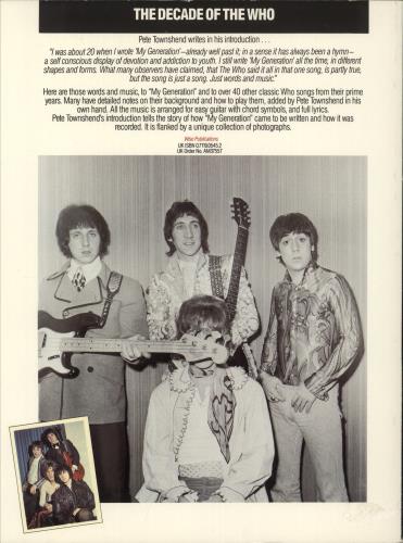 The Who The Decade Of The Who "My Generation" book UK WHOBKTH876266