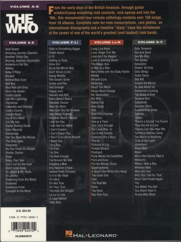 The Who The Definitive Collection - Volume A-E book UK WHOBKTH874001