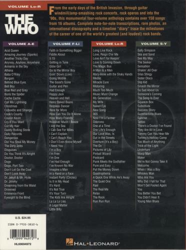 The Who The Definitive Collection - Volume S-Y book UK WHOBKTH874007