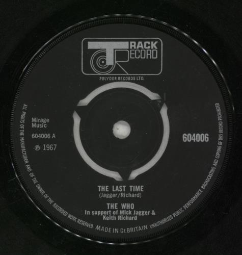 The Who The Last Time 7" vinyl single (7 inch record / 45) UK WHO07TH873889