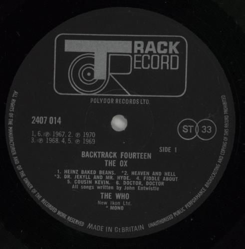 The Who The Ox vinyl LP album (LP record) UK WHOLPTH416737