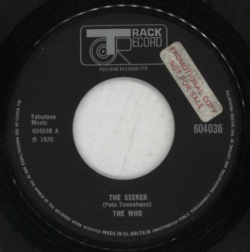 The Who The Seeker - Wide - Factory Sample 7" vinyl single (7 inch record / 45) UK WHO07TH860536