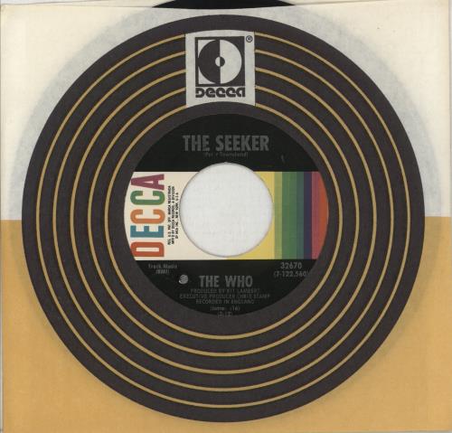 The Who The Seeker 7" vinyl single (7 inch record / 45) US WHO07TH264953
