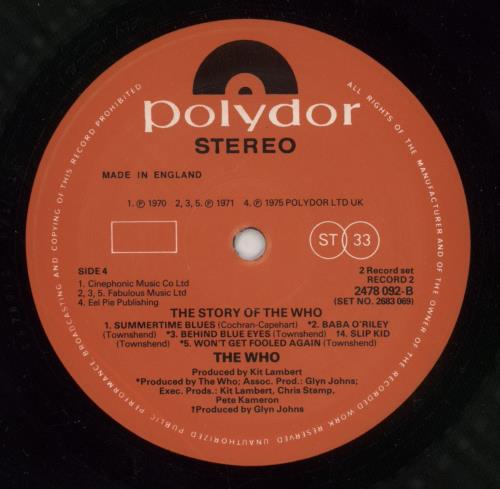 The Who The Story Of The Who - Laminated - EX 2-LP vinyl record set (Double LP Album) UK WHO2LTH136401