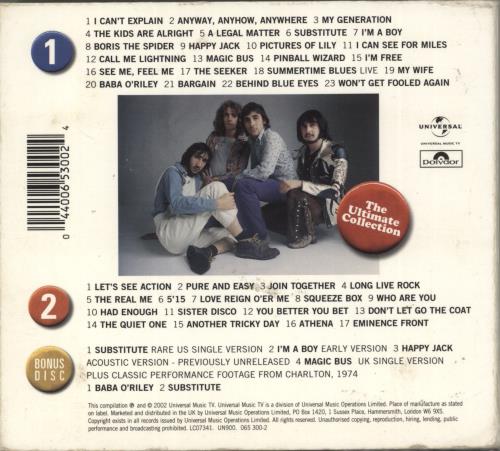 The Who The Ultimate Collection 3-CD album set (Triple CD) UK WHO3CTH225276
