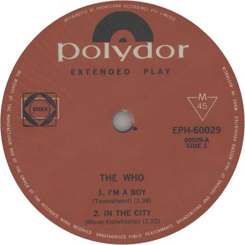 The Who The Who EP 7" vinyl single (7 inch record / 45) Australian WHO07TH211973