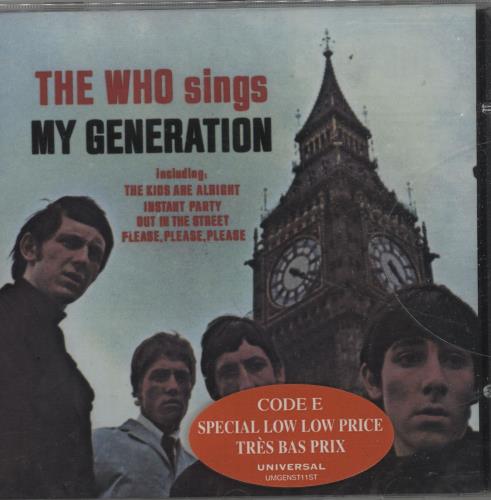 The Who The Who Sings My Generation CD album (CDLP) Canadian WHOCDTH660507