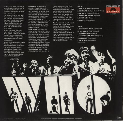 The Who The Who vinyl LP album (LP record) German WHOLPTH324627