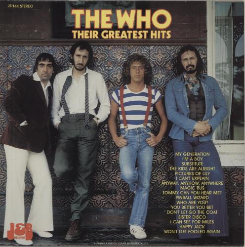 The Who Their Greatest Hits vinyl LP album (LP record) Australian WHOLPTH657201