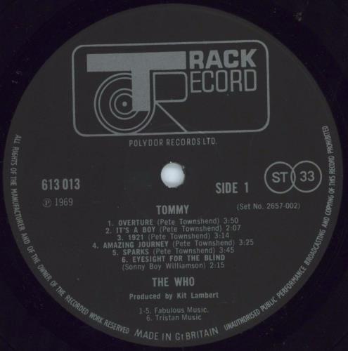 The Who Tommy - 2nd [1st p/s] 2-LP vinyl record set (Double LP Album) UK WHO2LTO813664