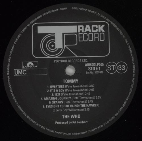 The Who Tommy - Half Speed Master Edition 2-LP vinyl record set (Double LP Album) UK WHO2LTO878302