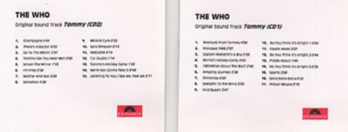 The Who Tommy CD-R acetate UK WHOCRTO179875