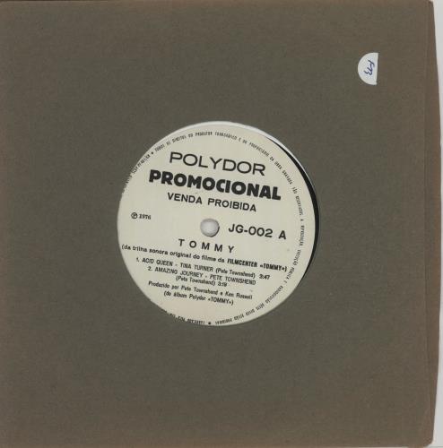 The Who Tommy 7" vinyl single (7 inch record / 45) Brazilian WHO07TO660556