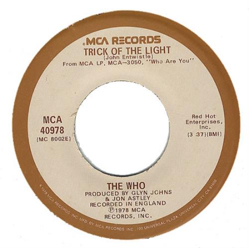 The Who Trick Of The Light 7" vinyl single (7 inch record / 45) US WHO07TR372298