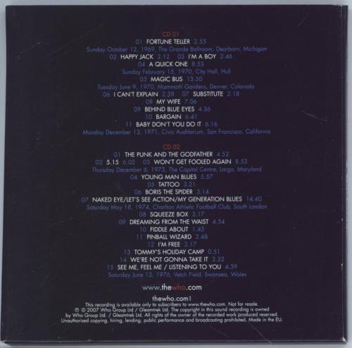The Who View From A Backstage Pass 2 CD album set (Double CD) UK WHO2CVI778413