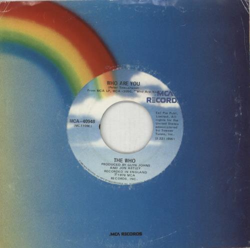 The Who Who Are You - Blue label 7" vinyl single (7 inch record / 45) US WHO07WH876073