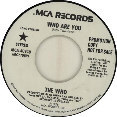 The Who Who Are You 7" vinyl single (7 inch record / 45) US WHO07WH115991
