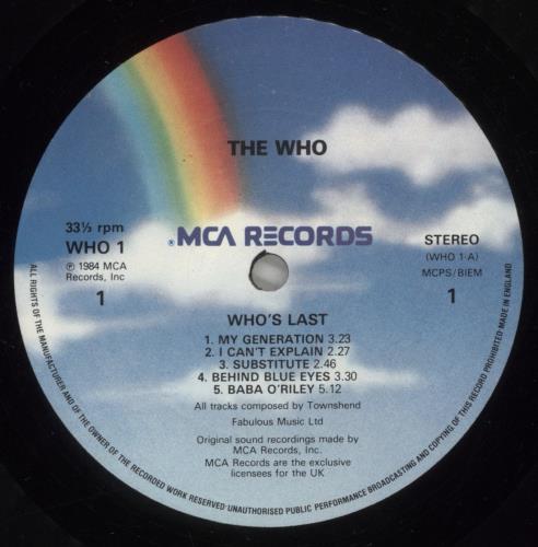 The Who Who's Last 2-LP vinyl record set (Double LP Album) UK WHO2LWH205704