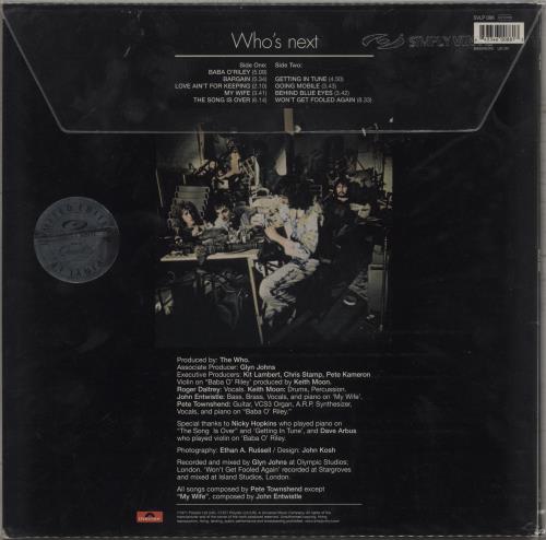 The Who Who's Next - 180gram Virgin Vinyl vinyl LP album (LP record) UK WHOLPWH164520