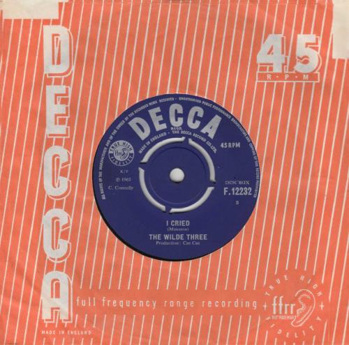 The Wilde Three I Cried 7" vinyl single (7 inch record / 45) UK WD307IC714181