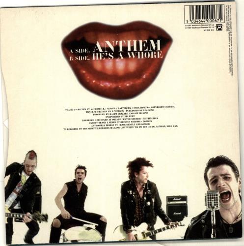 The Wildhearts Anthem 7" vinyl single (7 inch record / 45) UK WDH07AN91333