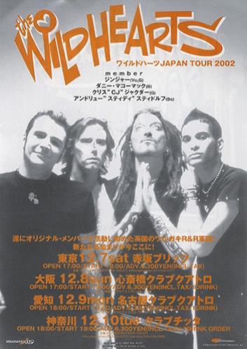 The Wildhearts Japan Tour 2002 handbill Japanese WDHHBJA234852