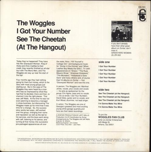 The Woggles I Got Your Number 7" vinyl single (7 inch record / 45) US 9JU07IG871181