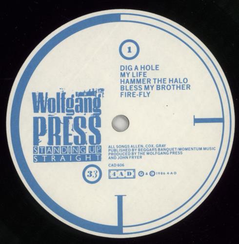 The Wolfgang Press Standing Up Straight + Lyric Insert vinyl LP album (LP record) UK WLFLPST311589