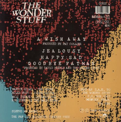 The Wonder Stuff A Wish Away 12" vinyl single (12 inch record / Maxi-single) UK WON12AW165046