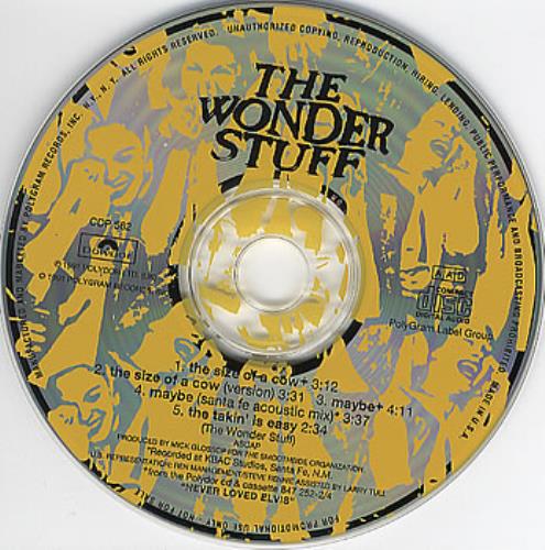 The Wonder Stuff The Size Of A Cow CD single (CD5 / 5") US WONC5TH02488