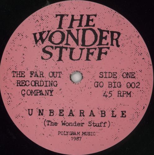 The Wonder Stuff Unbearable 12" vinyl single (12 inch record / Maxi-single) UK WON12UN17313