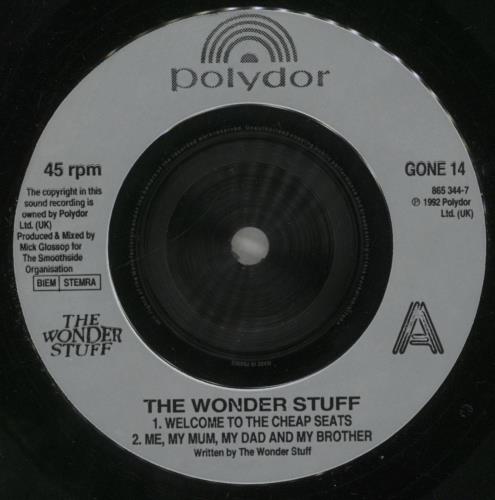 The Wonder Stuff Welcome to the Cheap Seats EP 7" vinyl single (7 inch record / 45) UK WON07WE247001