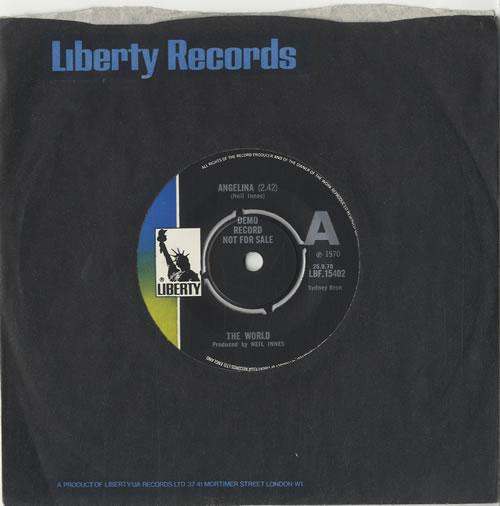 The World Angelina 7" vinyl single (7 inch record / 45) UK WOD07AN598949