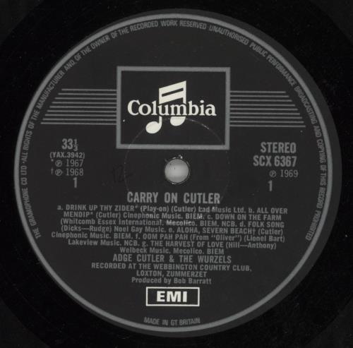 The Wurzels Carry On Cutler! vinyl LP album (LP record) UK WZSLPCA766594