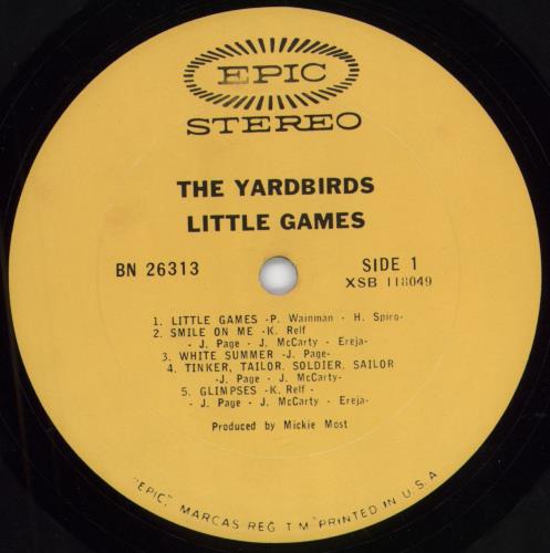 The Yardbirds Little Games vinyl LP album (LP record) US YDBLPLI585311