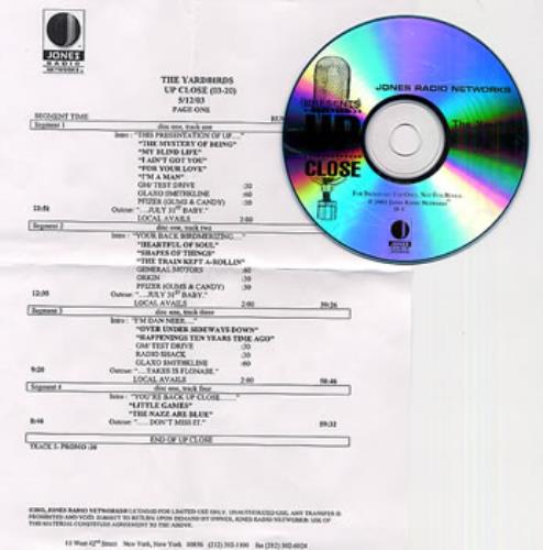 The Yardbirds Up Close CD album (CDLP) US YDBCDUP271257