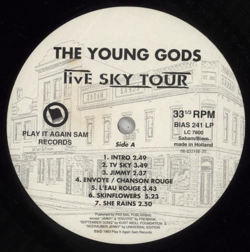 The Young Gods Live Sky Tour - stickered p/s vinyl LP album (LP record) Dutch YGGLPLI444229