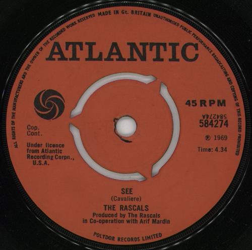 The Young Rascals See 7" vinyl single (7 inch record / 45) UK YRC07SE762295