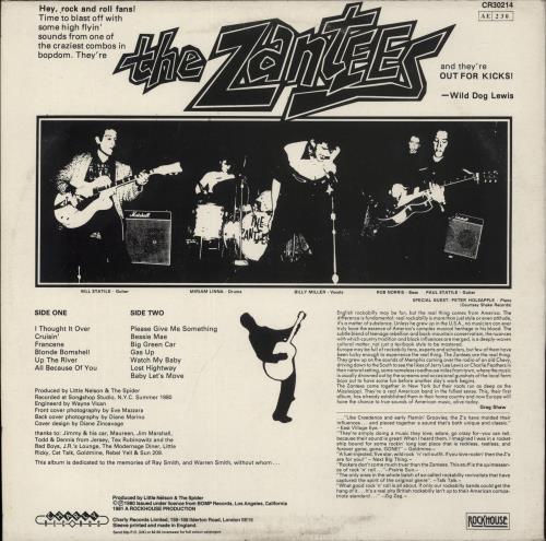 The Zantees Out For Kicks vinyl LP album (LP record) UK -L2LPOU892347