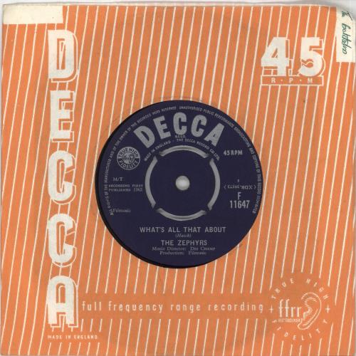 The Zephyrs (60s) What's All That About 7" vinyl single (7 inch record / 45) UK ZK307WH716470