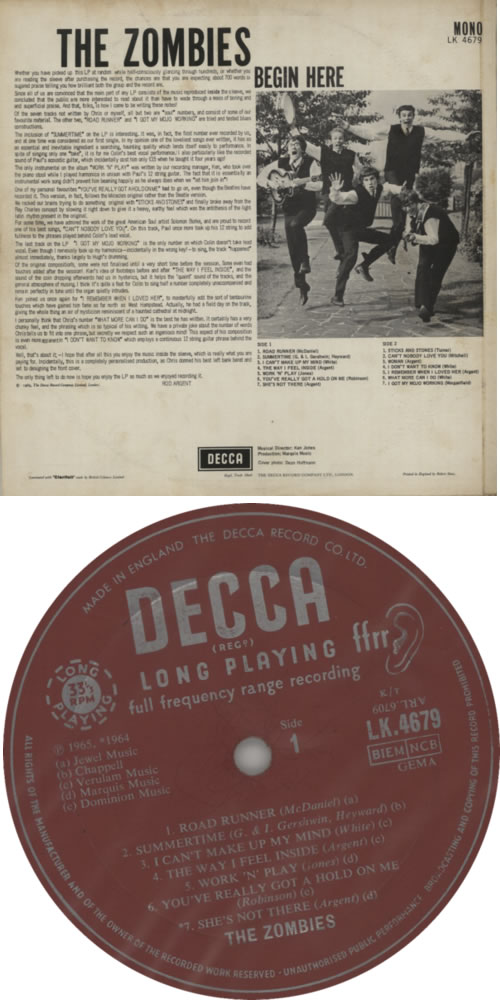 The Zombies Begin Here vinyl LP album (LP record) UK ZOMLPBE607285