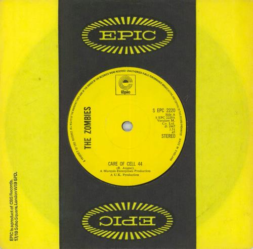 The Zombies Care Of Cell 44 7" vinyl single (7 inch record / 45) UK ZOM07CA821445