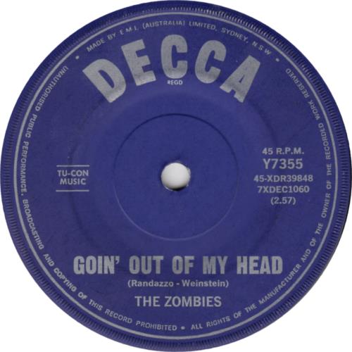 The Zombies Goin' Out Of My Head 7" vinyl single (7 inch record / 45) Australian ZOM07GO654444