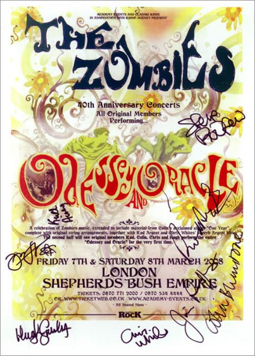 The Zombies Odessey And Oracle - Autographed poster UK ZOMPOOD475214